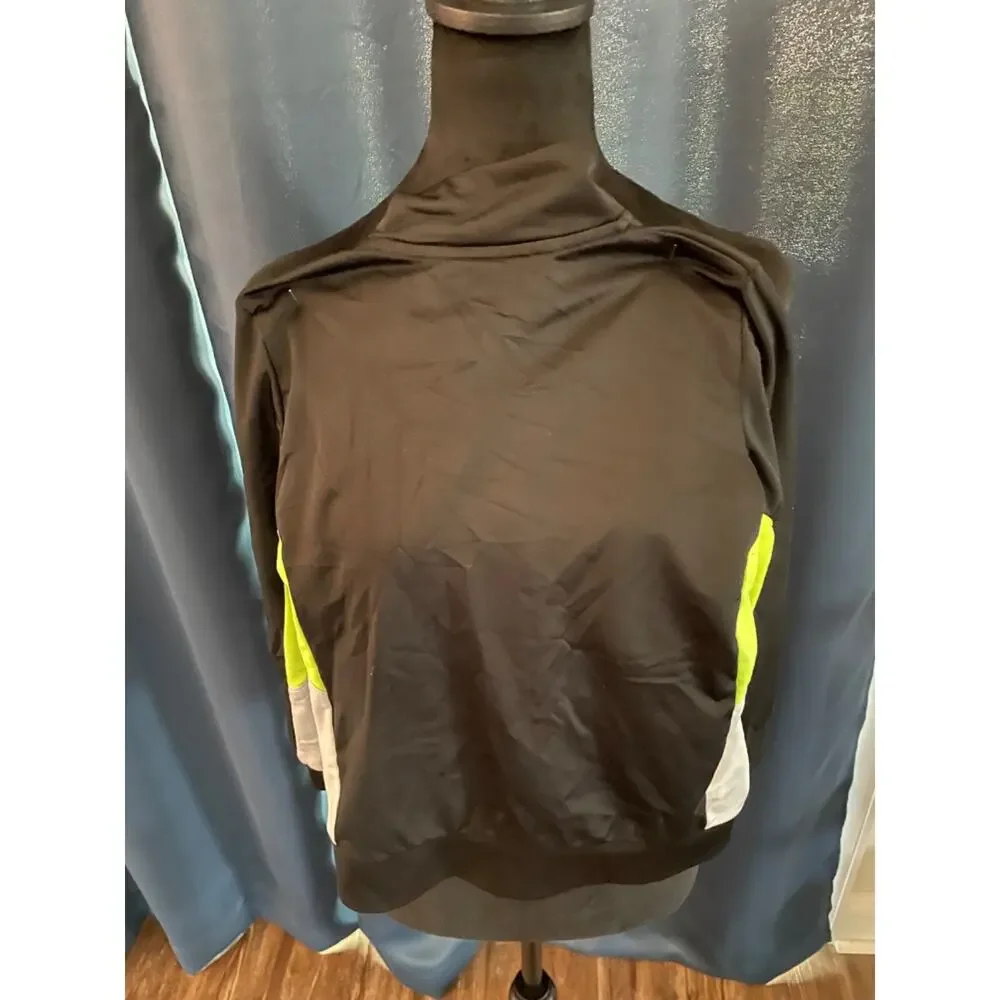 Nike Kids Track Jacket - Size L (6-7 Years) - Black Neon Green And White